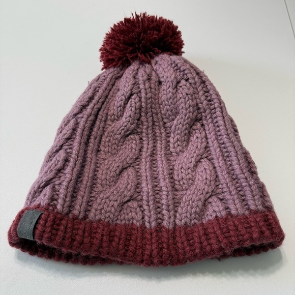 Arc\'teryx Cable Knit Beanie Hat Pom Pom Purple Burgundy Women One Size main image 9